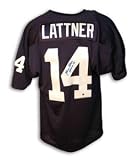 Johnny Lattner Signed Notre Dame Blue Throwback Jersey - Heisman 53