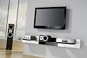 Matt WHITE Single Glass Wall Mount Xeno-1 AV TV DVD Media Storage  Floating Shelf Unit Stand VM