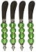 Decorative Pate Knife with Lime Green Glass Bead Handle Set of Four