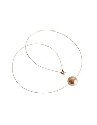 Gemshine 12mm Champagne Pearl Necklace In 14k Gold