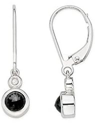1/2 Carat Black and White Diamond 14K White Gold Earrings
