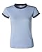 Bella Ladies Baby Rib Short Sleeve Ringer T-Shirt. 1007