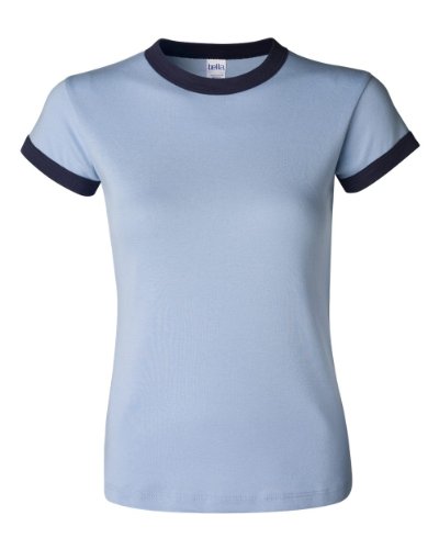 Bella Ladies Baby Rib Short Sleeve Ringer T-Shirt. 1007