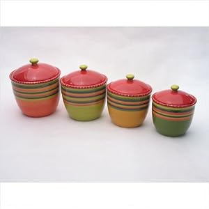 Hot Tamale Set of 4 Canisters with Lids