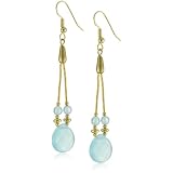 gold hoop dangle earrings Gold Silk 2 Strand Chalce