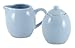 Powder Blue Ceramic Creamer and Sugar Service Set with Lid