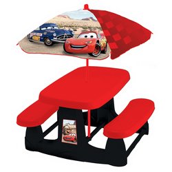 Kitchen: CARS Picnic Table and Umbrella Set