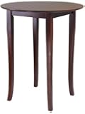 Winsome Fiona Round High Pub Table in Antique Walnut Finish