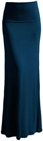 Mescenti Womens Rayon Modal Solid Flared Maxi Long Skirt Teal 3X