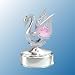 Chrome Mini Swan Music Box - Pink Swarovski Crystal