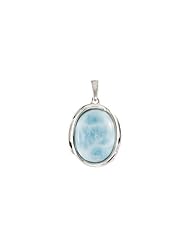 16.00x12.00 mm Genuine Larimar Pendant in Sterling Silver