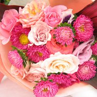 和風テイスト　ばらのブーケL　あでやか【生花】【お祝い】記念日】【誕生日】【フラワーギフト】【バラ】