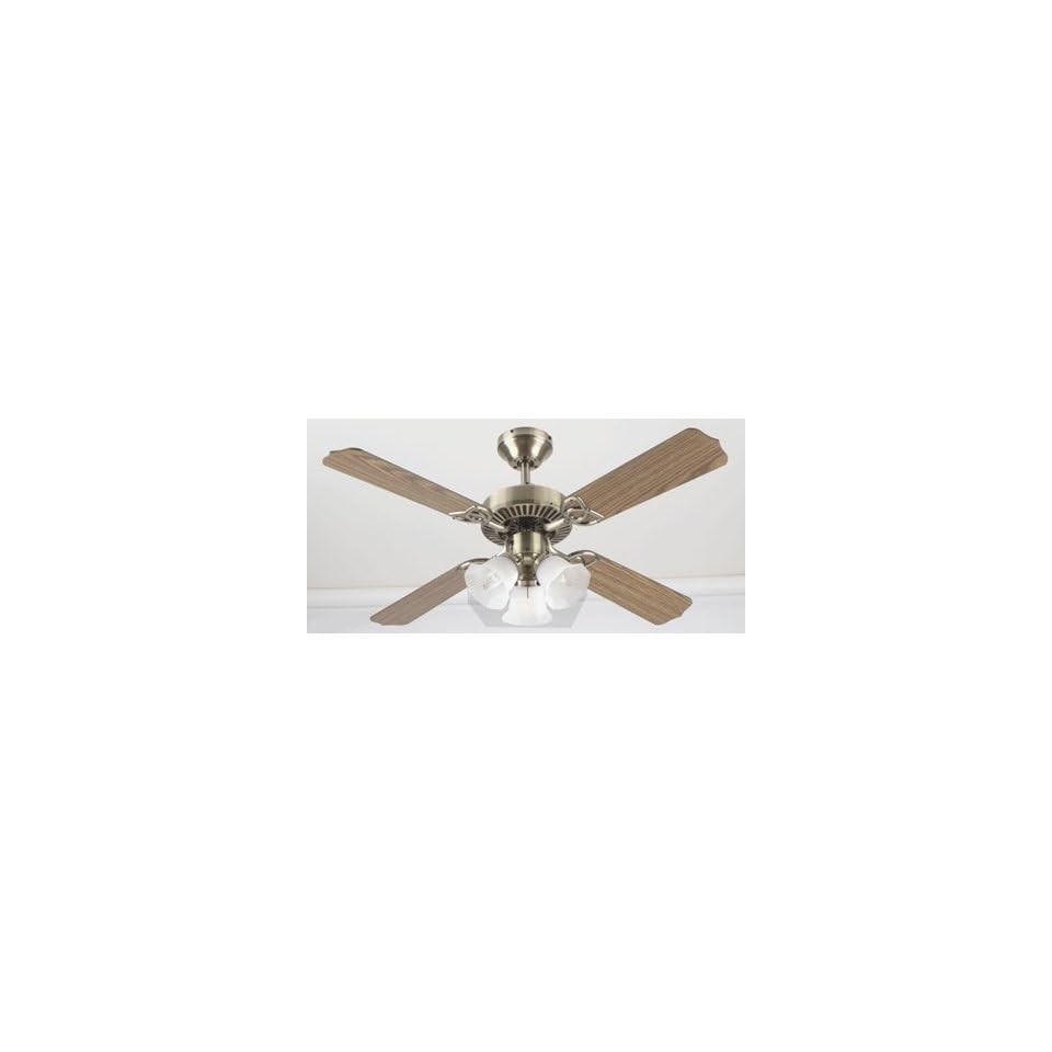 Crusader 4 Blade 42 Inch Ceiling Fan Light Fixture With Frosted