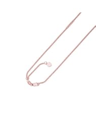 14k Rose Pink Gold Adjustable Popcorn Chain Necklace 1.3mm 16-22"