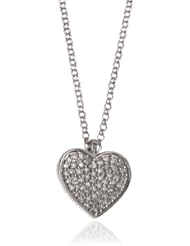 KC Designs "Peace and Love" Diamond 14k White Gold Heart Pendant Necklace, 16"