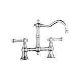 Grohe 20128EN0 Bridgeford Brushed Nickel Bridge Kitchen Faucet w/ Lever Handles