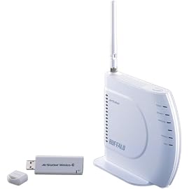 BUFFALO AirStation g/b 無線LAN BroadBandルータ USB2.0用 無線子機セットモデル WHR-G/U