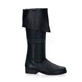Knee Hi Pig Lea Boot Black Leather (P)