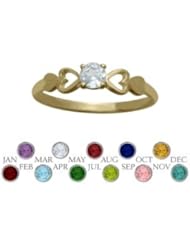 14 Karat Yellow Gold Genuine White Topaz Round Shape Baby Ring