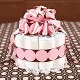 Diaper Cake 1 Tier Trendy Pink & Brown