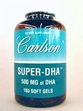 31JvU44FeyL. SL160  Carlson Labs   Super DHA 500 mg.   180 Softgels