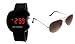 Sheomy Combo of Silver Brown Aviator Sunglass and a Digital Black Apple Dial Led Watch RS.299.00