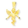 14k Satin & Diamond-Cut Angel Charm