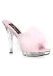 Women's 5 Inch Stiletto Heel Platform Marabou Slipper
