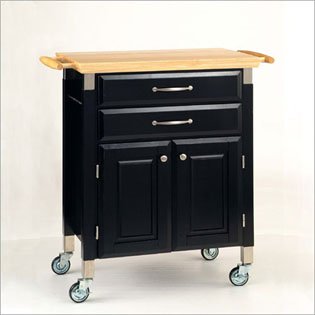 Kitchen: Dolly Madison Prep and Serve Cart  Black/ Natural