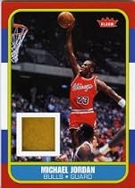 1986 Fleer Michael Jordan Rookie Card Reprint with Game Used Floor
