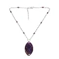 Sterling Silver Amy Station Necklace - Purple ( 18" )