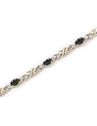 14K Yellow Gold Oval Mystic Topaz and Diamond Bracelet