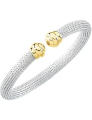 Cuff Bracelet Sterling Silver & 14K Yellow 07.50 Inch Brc177