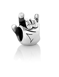 Chuvora Sterling Silver I Love You, Hand Sign Bead Charm Fits Pandora Bracelet
