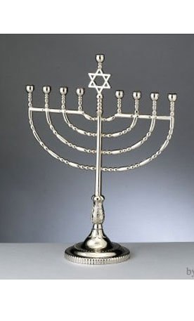 Large Silvertone Traditional Chanukah Inches Wide