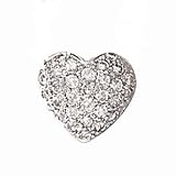 14k White Gold & Pave' Diamond Heart Pendant (0.60ctw)