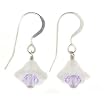 Anna Perrone White & Purple Glass Flower Earrings Finished with .925 Sterling Silver