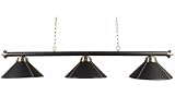 BCE - Luminaire noir 3 Globes Simili cuir