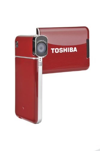 Toshiba Camileo S20 Full-HD Camcorder (5 Megapixel, 4-fach digital Zoom, 7,6 cm (3 Zoll) Display, Bildstabilisator) rot