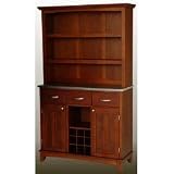 Cherry Buffet w/ Open Hutch & Stainless Top (Cherry) (71.5H x 44W x 16.5D)