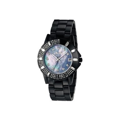 Ellesse Stone Set IP Black Ladies Bracelet Watch - Q150.10EEX