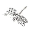 Three Dimensional Dragonfly Pendant or Charm in Sterling Silver, #8101