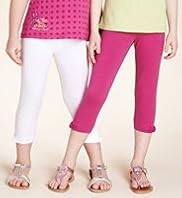 2 Pack - Autograph Cotton Rich Bow Hem Leggings