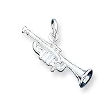 Sterling Silver Trumpet Charm with 20 inch Sterling Silver Chain