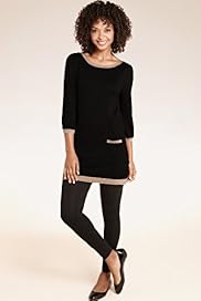 Slash Neck Contrast Tipped Knitted Tunic