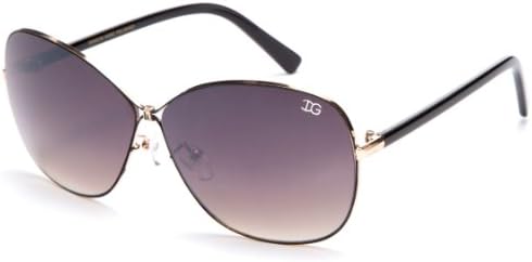 Women's Oversized Crossed Design Sunglasses by IG in Gold/Black