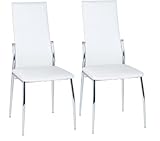 2 Stück Esszimmerstuhl Metall weiße Sitzfläche