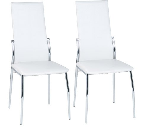 2 Stück Esszimmerstuhl Metall weiße Sitzfläche