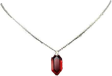 Legendary Game Currency Silver Plated Cosplay Pendant Necklace (Red)