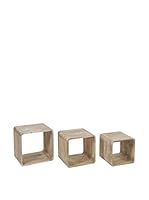 SCANDI CHIC Set Estantería De Pared 3 Uds. Cubes